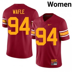 Cardinal Luke Wafle #94 USC Trojans Alternate Jersey | Women High School Football Limited Swen 22971168