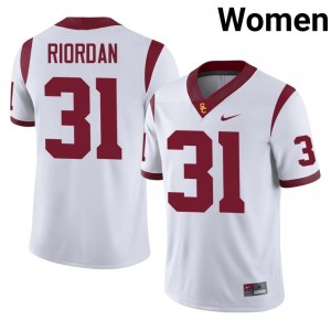 USC Madden Riordan #31 White Jersey | Pro Cut Stitched NCAA Football Women Apparel 85942649