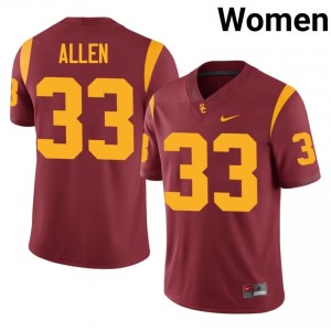 Cardinal Marcus Allen #33 USC Trojans Jersey | Women High School Football Limited Embroidery 71228568