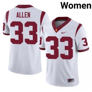 Elite Thread Marcus Allen #33 Trojans White Jersey | Women University Football Stitched Fan Gear 42955703