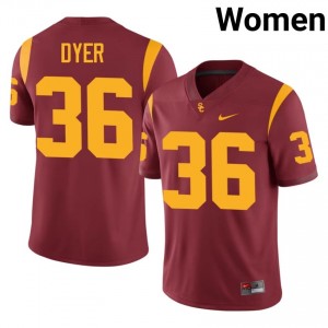 #36 Peyton Dyer Trojans Cardinal Jersey | Alumni Embroidery Women Player Football Gear 48703640