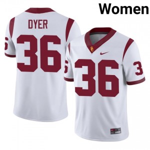 White Peyton Dyer #36 USC Trojans Jersey | Women High School Football Fresh Stitched 23432620