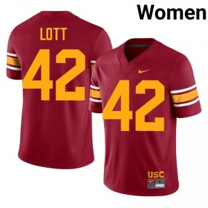 USC Ronnie Lott #42 Cardinal Alternate Jersey | Premium Swen NCAA Football Women Apparel 31263724