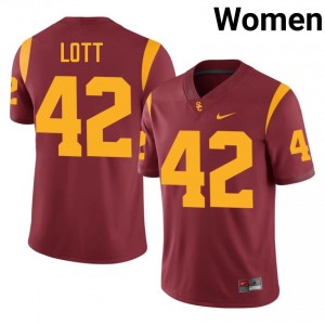 Top-Tier Ronnie Lott #42 Trojans Cardinal Jersey | Women University Football Embroidery Fan Gear 97537315