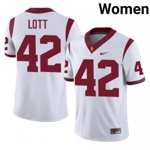 Ronnie Lott #42 USC Trojans Jersey | Gameday White College Football Women Stitched 56246925