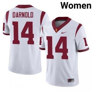 Top-Tier Sam Darnold #14 Trojans White Jersey | Women University Football Stitched Fan Gear 68490585