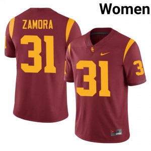 USC Seth Zamora #31 Cardinal Jersey | Genuine Embroidery NCAA Football Women Apparel 30236629