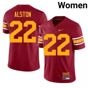 Shahn Alston #22 USC Trojans Alternate Jersey | Pro-Grade Cardinal College Football Women Swen 82850477
