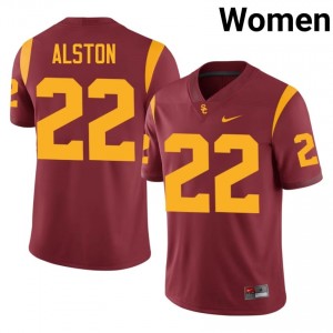 Cardinal Shahn Alston #22 USC Trojans Jersey | Women High School Football Fresh Embroidery 84005964
