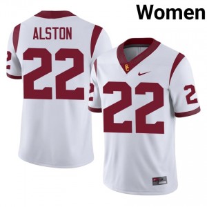 Officially Licensed Shahn Alston #22 Trojans White Jersey | Women University Football Stitched Fan Gear 97225520