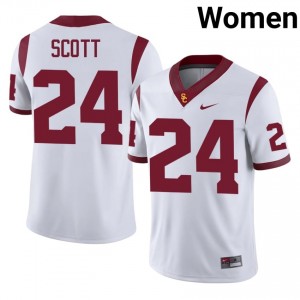USC Shaun Scott #24 White Jersey | Premium Stitched NCAA Football Women Apparel 39956748