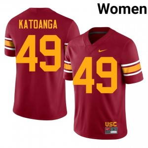 Simote Katoanga #49 USC Trojans Alternate Jersey | Iconic Cardinal College Football Women Stitch 93085853