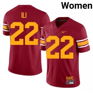 Elite Thread Talanoa Ili #22 Trojans Cardinal Alternate Jersey | Women University Football Stitch Fan Gear 38298182