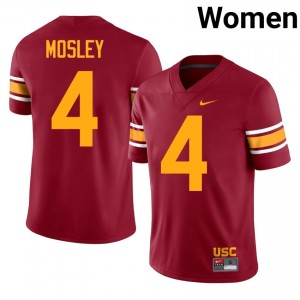 Cardinal Trent Mosley #4 USC Trojans Alternate Jersey | Women High School Football Fresh Swen 83251079