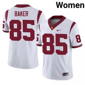USC Tron Baker #85 White Jersey | Pro Cut Stitched NCAA Football Women Apparel 92267860