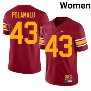 Top-Tier Troy Polamalu #43 Trojans Cardinal Alternate Jersey | Women University Football Swen Fan Gear 39403863