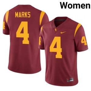 #4 Woody Marks Trojans Cardinal Jersey | Classic Embroidery Women Player Football Gear 31299883