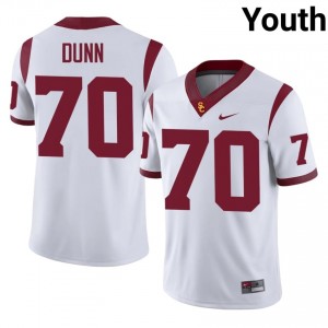 White Aaron Dunn #70 USC Trojans Jersey | Youth High School Football Fresh Stitched 63891497