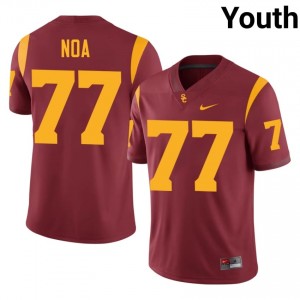 #77 Alani Noa Trojans Cardinal Jersey | Elite Embroidery Youth Player Football Gear 57612937