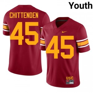 USC Caden Chittenden #45 Cardinal Alternate Jersey | Pro Cut Stitch NCAA Football Youth Apparel 47910971
