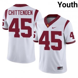 Caden Chittenden #45 USC Trojans Jersey | Exclusive White College Football Youth Stitched 55610098