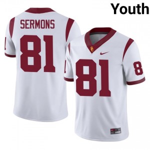 USC Cameron Sermons #81 White Jersey | Genuine Stitched NCAA Football Youth Apparel 87164194