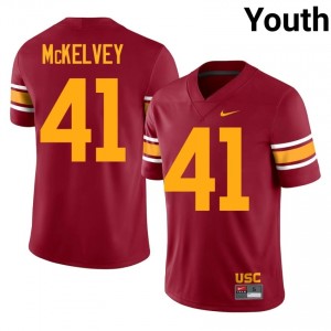 #41 Cian McKelvey Trojans Cardinal Alternate Jersey | Elite Swen Youth Player Football Gear 41633268