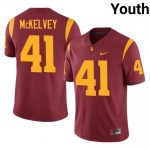 Cian McKelvey #41 USC Trojans Jersey | Pro-Grade Cardinal College Football Youth Embroidery 91818670