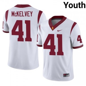 USC Cian McKelvey #41 White Jersey | Genuine Stitched NCAA Football Youth Apparel 12362973