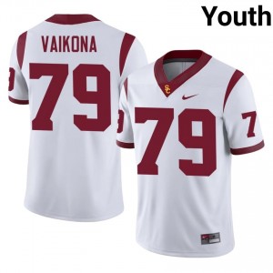 #79 Elijah Vaikona Trojans White Jersey | Classic Stitched Youth Player Football Gear 87915480