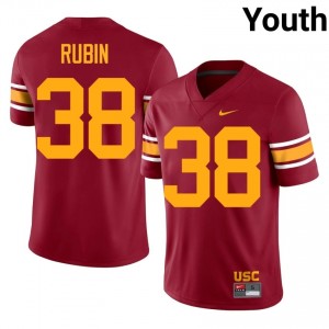 Top-Tier Isaiah Rubin #38 Trojans Cardinal Alternate Jersey | Youth University Football Swen Fan Gear 71323079