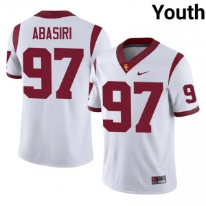 Jide Abasiri #97 USC Trojans Jersey | Iconic White College Football Youth Stitched 40751552
