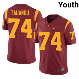 Top-Tier Justin Tauanuu #74 Trojans Cardinal Jersey | Youth University Football Embroidery Fan Gear 50560876