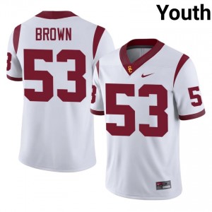 Luke Brown #53 USC Trojans Jersey | Iconic White College Football Youth Stitched 48447338