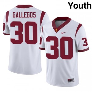 USC Marquis Gallegos #30 White Jersey | Essential Stitched NCAA Football Youth Apparel 43930330
