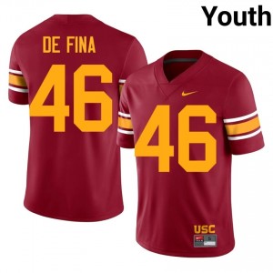 Nick De Fina #46 USC Trojans Alternate Jersey | Pro-Grade Cardinal College Football Youth Swen 27919423