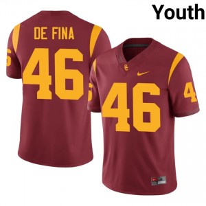 Cardinal Nick De Fina #46 USC Trojans Jersey | Youth High School Football Fresh Embroidery 67290624