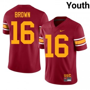 Prophet Brown #16 USC Trojans Alternate Jersey | Gameday Cardinal College Football Youth Stitch 54794553