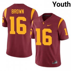 Cardinal Prophet Brown #16 USC Trojans Jersey | Youth High School Football Licensed Embroidery 83013088