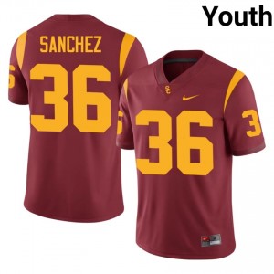 Top-Tier Rey Sanchez #36 Trojans Cardinal Jersey | Youth University Football Embroidery Fan Gear 50323213