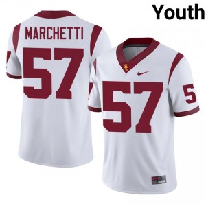 Top-Tier Roman Marchetti #57 Trojans White Jersey | Youth University Football Stitched Fan Gear 46884972