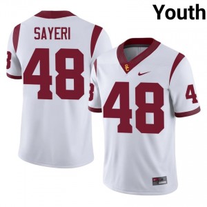 White Ryon Sayeri #48 USC Trojans Jersey | Youth High School Football Limited Stitched 91576054