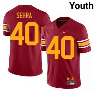 Cardinal Shawn Sehra #40 USC Trojans Alternate Jersey | Youth High School Football Moisture Wicking Stitch 48049305