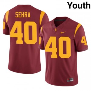 USC Shawn Sehra #40 Cardinal Jersey | Pro Cut Embroidery NCAA Football Youth Apparel 70345981