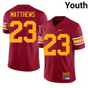 Cardinal Walter Matthews #23 USC Trojans Alternate Jersey | Youth High School Football Licensed Stitch 83981044