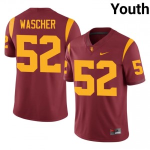 Willi Wascher #52 USC Trojans Jersey | Gameday Cardinal College Football Youth Embroidery 47041065