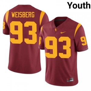 USC William Weisberg #93 Cardinal Jersey | Essential Embroidery NCAA Football Youth Apparel 83112761