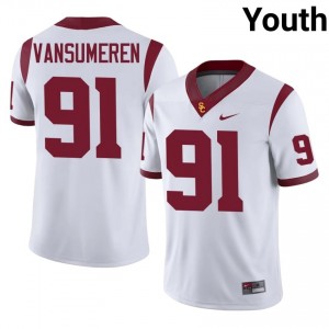USC Alex VanSumeren #91 White Jersey | Genuine Stitched NCAA Football Youth Apparel 79572477