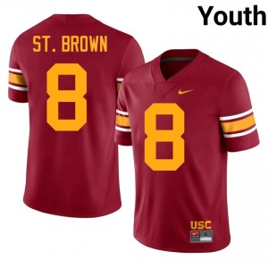 Durable Amon-Ra St. Brown #8 Trojans Cardinal Alternate Jersey | Youth University Football Swen Fan Gear 75289703