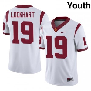 Top-Tier Brandon Lockhart #19 Trojans White Jersey | Youth University Football Stitched Fan Gear 22653941